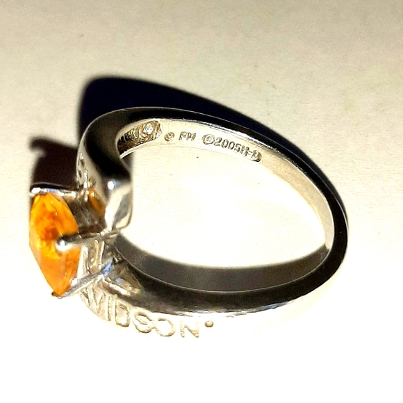 Harley Davidson Franklin Mint November Citrine Birthstone Ring Size 8 - Picture 2 of 9